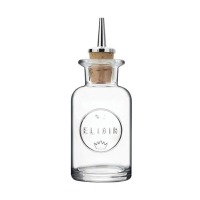 GTSA Dash bottle με pourer 10cl ανάγλυφο Elixir-Bormioli ΔΙΑΦΑΝΟ 10-A12273-SZ