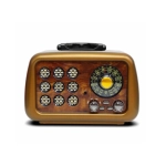 Επαναφορτιζόμενο Ρετρό Ραδιόφωνο CMIK MK-199 με Bluetooth, USB, TF Card και AUX – Καφέ, 20W ZH