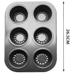 Tpster Φόρμα Ζαχαροπλαστικής για Cupcakes/Muffins από Αλουμίνιο 6 Θέσεων 34437 - Image 2