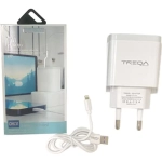 Treqa Φορτιστής με 2 Θύρες USB-A και Καλώδιο micro USB Λευκός (CH-631) - Image 2