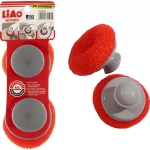 Liao H130015 Σετ Συρμάτινα Σφουγγάρια Πιάτων με Λαβή Κόκκινα 2τμχ