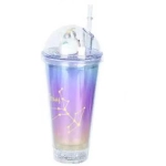 Tpster Ποτήρι από Πλαστικό με Καλαμάκι 450ml 30622