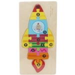 Ξύλινο Παιδικό Puzzle Σφηνώματα Πύραυλος 10pcs για 3+ Ετών SDS-18389-1 Spring