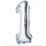 Μπαλόνι Foil Jumbo Αριθμός 1 Ασημί 100εκ.