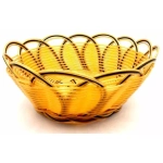 ΚΑΛΑΘΙ ΣΤΡΟΓΓΥΛΟ RATTAN 20cm ΚΙΤΡΙΝΟ  735131