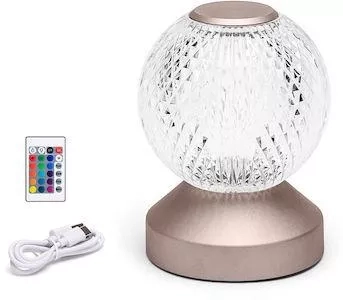 1739271128_8433325306878 Aigostar Διακοσμητικó φωτιστικό LED Φορητό Mood 1W RGB Σχήμα μπάλας Με χρυσή βάση MRE 306878 - Image 1