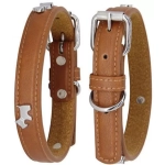 Nunbell Pet Κολάρο Σκύλου Δερμάτινο σε Καφέ χρώμα 33971