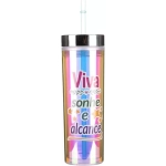 Tpster Ποτήρι από Πλαστικό Viva με Καλαμάκι 500ml 36408-2