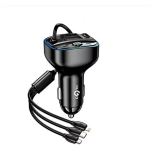 FM Transmitter με 3 Καλώδια Φόρτισης Lightning/Type-C/Micro TC-881PD Μαύρο SDS-28345 5202079283451 SSS