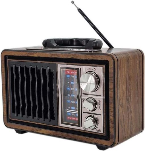 20220928150716_mk_198_epitrapezio_radiofono_me_bluetooth_kafe MK-198 Επιτραπέζιο Ραδιόφωνο με Bluetooth Καφέ - Image 1