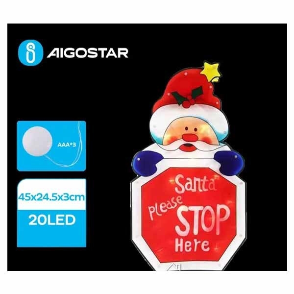 20231022202505_cb76500e Aigostar Χριστουγεννιάτικο Πλαστικό Φωτιζόμενο Διακοσμητικό Αγιος Βασίλης Μπαταρίας 45x24.5x3εκ. - Image 1