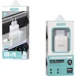 Treqa Φορτιστής με Θύρα USB-A και Θύρα USB-C και Καλώδιο Lightning 20W Power Delivery Λευκός (CH-643)