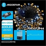 400 Χριστουγεννιατικα Λαμπάκια LED 20μ.+3μ. Θερμό/ Ψυχρό Λευκό Χρώμα σε Σειρά με 8 Προγράμματα