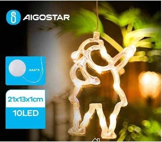 8433325305345 Aigostar Χριστουγεννιάτικο Πλαστικό Φωτιζόμενο Διακοσμητικό Άγιος Βασίλης Μπαταρίας 21x13x1εκ. - Image 1