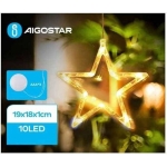 Aigostar Χριστουγεννιάτικο Πλαστικό Φωτιζόμενο Διακοσμητικό Αστέρι Μπαταρίας 19x18x1εκ.