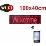 Κυλιόμενη Πινακίδα LED Μονής Όψης WiFi 100x40cm Κόκκινο - Image 2
