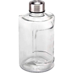 Φιάλη γυάλινη Barrel, 900ml, φ10x19.10cm, με ασημί καπάκι - Σετ 12 τεμαχίων