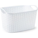 PlasticForte Καλάθι Αποθήκευσης Rattan 6,4L Λευκό 29 x 19.5 x 18 cm -  1480301
