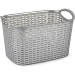 PlasticForte Καλάθι Αποθήκευσης Rattan 19L Γκρί 39 x 29 x 25 cm - 1480412