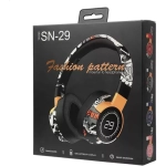 SN-29 Ασύρματα Bluetooth Over Ear Ακουστικά Graffiti Μαύρο - Image 2