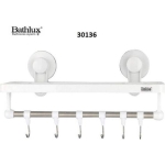 Bathlux 30136 Άγκιστρο Μπάνιου 6 Θέσεων με Βεντούζα Λευκό