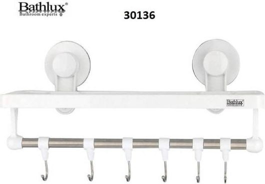rack_30136__5_uyo0-13 Bathlux 30136 Άγκιστρο Μπάνιου 6 Θέσεων με Βεντούζα Λευκό - Image 1